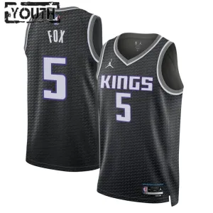 Jordan Sacramento Kings De Aaron Fox 5 Trikot Statement Edition Swingman Schwarz Für Kinder