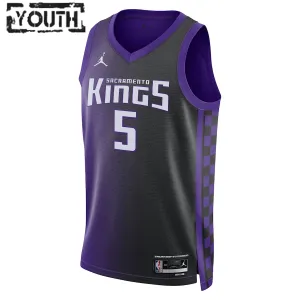 Jordan Sacramento Kings De Aaron Fox Trikot Statement Edition 23/24 Swingman Lila Für Kinder