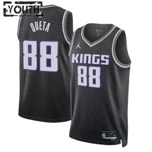 Jordan Sacramento Kings Neemias Queta 88 Trikot Statement Edition Swingman Schwarz Für Kinder