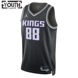 Jordan Sacramento Kings Neemias Queta 88 Trikot Statement Edition Swingman Schwarz Für Kinder