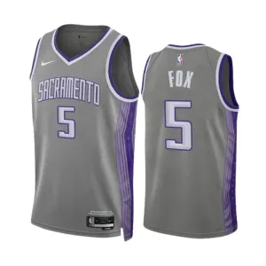 Nike Sacramento Kings De Aaron Fox 5 Trikot City Edition 22/23 Swingman Grau Für Herren Nike Sacramento Kings De Aaron Fox 5 Trikot City Edition 22/23 Swingman Grau Für Herren