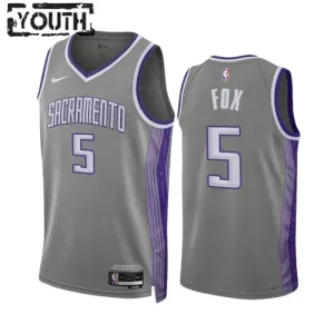 Nike Sacramento Kings De Aaron Fox 5 Trikot City Edition 22/23 Swingman Grau Für Kinder Nike Sacramento Kings De Aaron Fox 5 Trikot City Edition 22/23 Swingman Grau Für Kinder