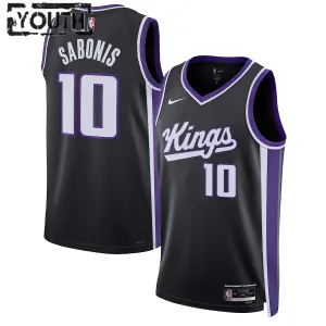 Nike Sacramento Kings Domantas Sabonis Trikot Icon Edition 23/24 Swingman Schwarz Für Kinder