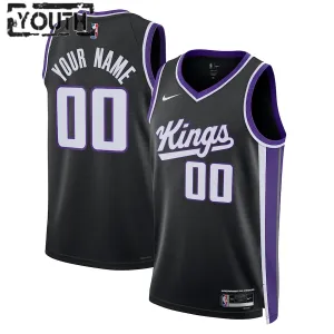 Nike Sacramento Kings Trikot Personalisiert Icon Edition 23/24 Swingman Schwarz Für Kinder