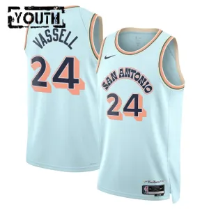 Nike San Antonio Spurs Devin Vassell Trikot City Edition 24/25 Swingman Blau Für Kinder