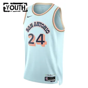 Nike San Antonio Spurs Devin Vassell Trikot City Edition 24/25 Swingman Blau Für Kinder