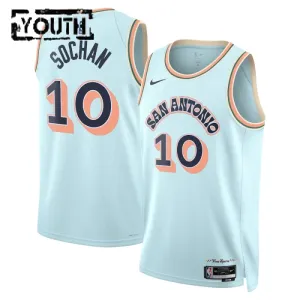 Nike San Antonio Spurs Jeremy Sochan Trikot City Edition 24/25 Swingman Blau Für Kinder