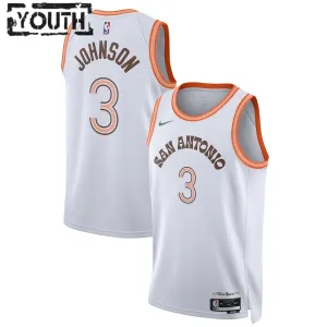Nike San Antonio Spurs Keldon Johnson Trikot City Edition 23/24 Swingman Weiß Für Kinder
