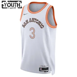 Nike San Antonio Spurs Keldon Johnson Trikot City Edition 23/24 Swingman Weiß Für Kinder