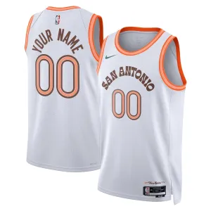 Nike San Antonio Spurs Trikot Personalisiert City Edition 23/24 Swingman Weiß Für Herren