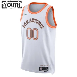 Nike San Antonio Spurs Trikot Personalisiert City Edition 23/24 Swingman Weiß Für Kinder