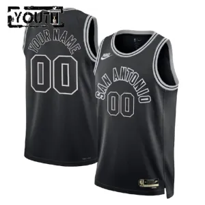 Nike San Antonio Spurs Trikot Personalisiert Classic Edition 22/23 Swingman Schwarz Für Kinder