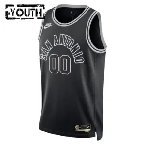 Nike San Antonio Spurs Trikot Personalisiert Classic Edition 22/23 Swingman Schwarz Für Kinder