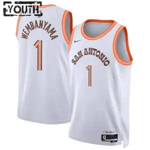 Nike San Antonio Spurs Victor Wembanyama 1 Trikot City Edition 23/24 Swingman Weiß Für Kinder