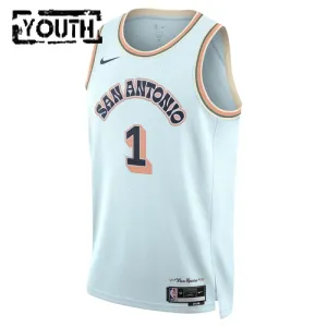 Nike San Antonio Spurs Victor Wembanyama Trikot City Edition 24/25 Swingman Blau Für Kinder