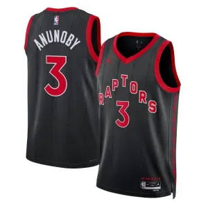 Jordan Toronto Raptors OG Anunoby 3 Trikot Statement Edition Swingman Schwarz Für Herren