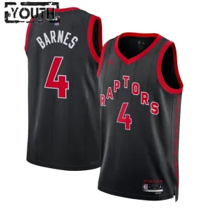 Jordan Toronto Raptors Scottie Barnes 4 Trikot Statement Edition Swingman Schwarz Für Kinder