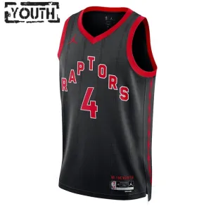 Jordan Toronto Raptors Scottie Barnes 4 Trikot Statement Edition Swingman Schwarz Für Kinder
