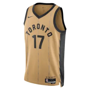 Nike Toronto Raptors Dennis Schroder Trikot City Edition 23/24 Swingman Gold Für Herren