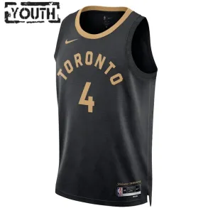 Nike Toronto Raptors Scottie Barnes 4 Trikot City Edition 22/23 Swingman Schwarz Für Kinder