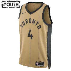 Nike Toronto Raptors Scottie Barnes Trikot City Edition 23/24 Swingman Gold Für Kinder