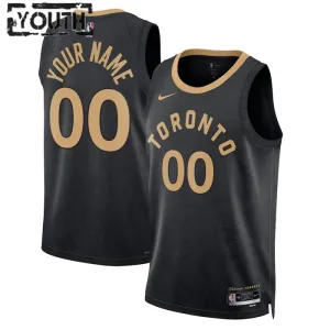Nike Toronto Raptors Trikot Personalisiert City Edition 22/23 Swingman Schwarz Für Kinder
