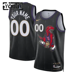 Nike Toronto Raptors Trikot Personalisiert City Edition 24/25 Swingman Schwarz Für Kinder