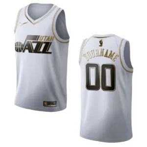 Nike Utah Jazz Golden Edition Trikot Personalisiert Swingman Weiß Für Herren