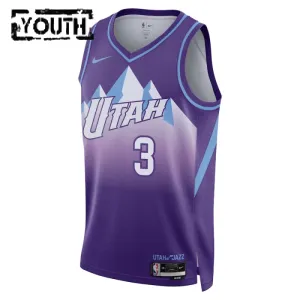 Nike Utah Jazz Keyonte George Trikot City Edition 24/25 Swingman Lila Für Kinder