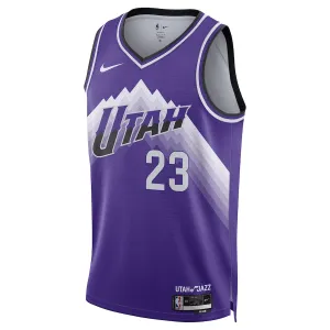 Nike Utah Jazz Lauri Markkanen Trikot City Edition 23/24 Swingman Lila Für Herren