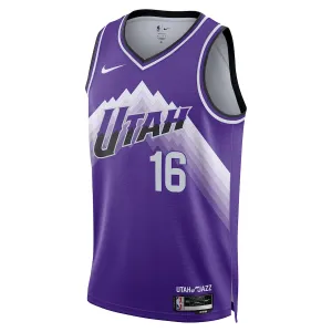 Nike Utah Jazz Simone Fontecchio Trikot City Edition 23/24 Swingman Lila Für Herren