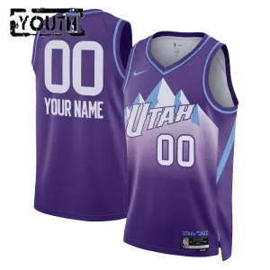 Nike Utah Jazz Trikot Personalisiert City Edition 24/25 Swingman Lila Für Kinder