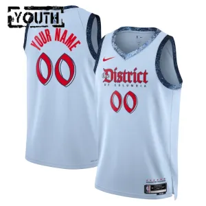 Nike Washington Wizards Trikot Personalisiert City Edition 24/25 Swingman Blau Für Kinder