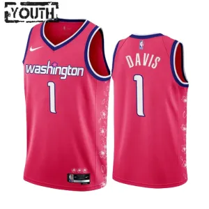 Washington Wizards Johnny Davis 1 Trikot City Edition 22/23 Swingman Rosa Kirschblüte Für Kinder