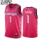 Washington Wizards Johnny Davis 1 Trikot City Edition 22/23 Swingman Rosa Kirschblüte Für Kinder