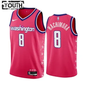 Washington Wizards Rui Hachimura 8 Trikot City Edition 22/23 Swingman Rosa Kirschblüte Für Kinder